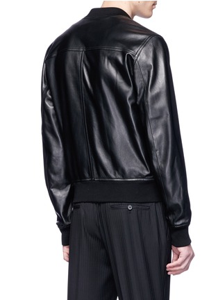 Back View - Click To Enlarge - - - Sleeve zip lambskin leather jacket