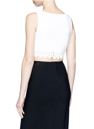 Back View - Click To Enlarge - ALAÏA - Cutout diamond cropped sleeveless knit top