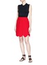 Figure View - Click To Enlarge - ALAÏA - Pleated scalloped knit tulip mini skirt