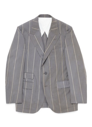 Main View - Click To Enlarge - CAMOSHITA - Peaked lapel pinstripe soft blazer