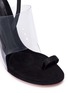 Detail View - Click To Enlarge - ALEXANDER WANG - 'Kaia' PVC vamp mismatched satin slingback sandals