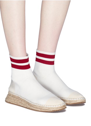 Figure View - Click To Enlarge - ALEXANDER WANG - 'Dylan' knit sock espadrille sneakers