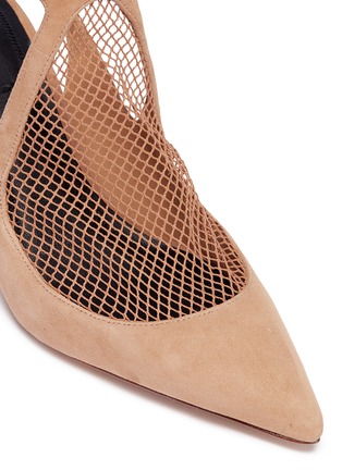 Detail View - Click To Enlarge - ALEXANDER WANG - 'Cecile' mesh panel cutout suede pumps