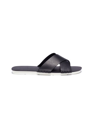 Main View - Click To Enlarge - VINCE - 'Nico' cross strap leather slide sandals