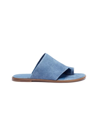 Main View - Click To Enlarge - VINCE - 'Edris' toe ring suede slide sandals