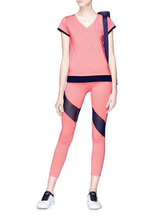 Figure View - Click To Enlarge - ELEVEN BY VENUS WILLIAMS - 'Goddess Moxie' mesh panel performance leggings