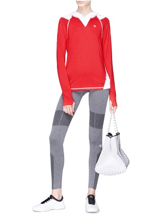Figure View - Click To Enlarge - ELEVEN BY VENUS WILLIAMS - Jacquard panel performance hoodie