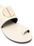 Detail View - Click To Enlarge - MERCEDES CASTILLO - 'Fallon' oversized nail plate toe ring leather slide sandals