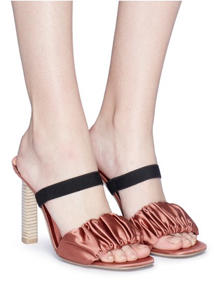 Figure View - Click To Enlarge - MERCEDES CASTILLO - 'Lynn' ruched satin band sandals