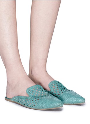Figure View - Click To Enlarge - SAM EDELMAN - 'Navya' open weave leather slippers