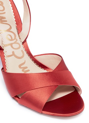 Detail View - Click To Enlarge - SAM EDELMAN - 'Aly' cross strap satin sandals