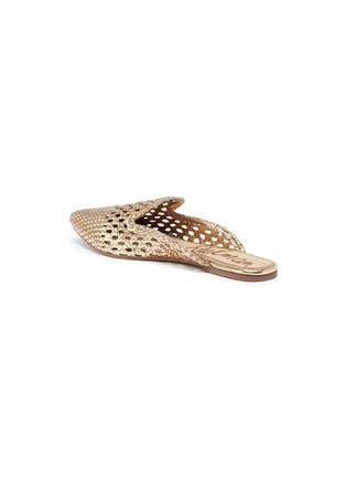 Detail View - Click To Enlarge - SAM EDELMAN - 'Navya' open weave metallic leather slippers