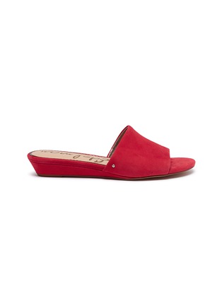 Main View - Click To Enlarge - SAM EDELMAN - 'Liliana' wedge suede slide sandals