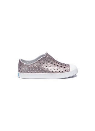 Main View - Click To Enlarge - NATIVE  - 'Jefferson Bling Glitter' coated perforated toddler slip-on sneakers