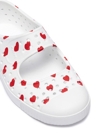 Detail View - Click To Enlarge - NATIVE  - 'Juniper' heart print perforated toddler Mary Jane slip-ons