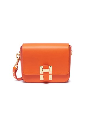 Main View - Click To Enlarge - SOPHIE HULME - 'Quick' small saddle leather crossbody bag