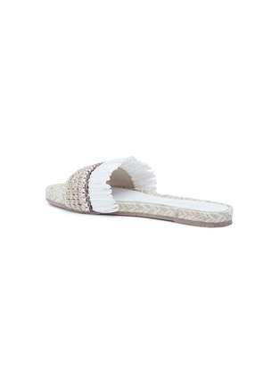 Detail View - Click To Enlarge - PALOMA BARCELÓ - 'Betonica' fringed raffia slide sandals