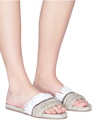 Figure View - Click To Enlarge - PALOMA BARCELÓ - 'Betonica' fringed raffia slide sandals