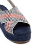 Detail View - Click To Enlarge - PALOMA BARCELÓ - 'Veronica' check cross strap weave platform slingback sandals