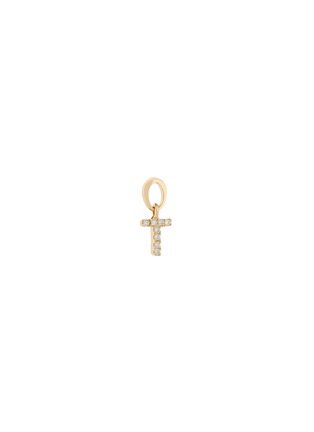 Main View - Click To Enlarge - LOQUET LONDON - Diamond 18k yellow gold letter charm – T