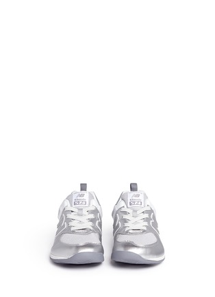 Figure View - Click To Enlarge - NEW BALANCE - '574' metallic faux leather kids sneakers