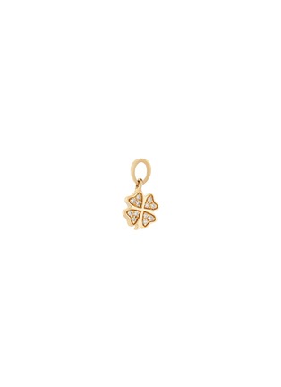 Main View - Click To Enlarge - LOQUET LONDON - Gemstone 18k yellow gold four leaf clover talisman charm