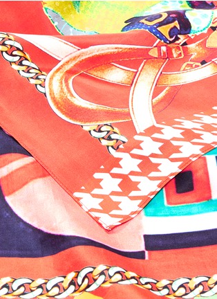 Detail View - Click To Enlarge - PASHMA - Dog collage print silk satin scarf