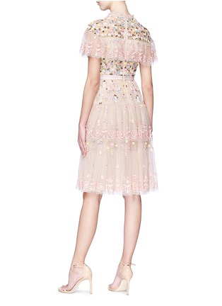 Figure View - Click To Enlarge - NEEDLE & THREAD - Floral embellished tiered ruffle tulle dress