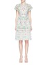 Main View - Click To Enlarge - NEEDLE & THREAD - 'Lazy Daisy' ruffle floral embroidered tulle dress