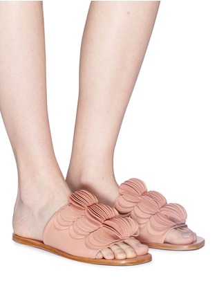 Figure View - Click To Enlarge - MERCEDES CASTILLO - 'Delphiia' 3D petal leather mule sandals