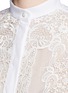Detail View - Click To Enlarge - VALENTINO GARAVANI - Lace panel cotton poplin high-low shirt dress
