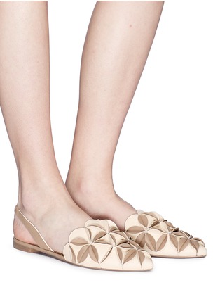 Figure View - Click To Enlarge - MERCEDES CASTILLO - 'Madee' geometric petal leather slingback flats