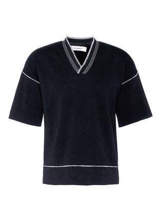 Main View - Click To Enlarge - JIL SANDER - Cotton knit V-neck T-shirt