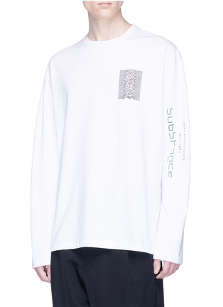 Front View - Click To Enlarge - RAF SIMONS - Joy Division print long sleeve T-shirt