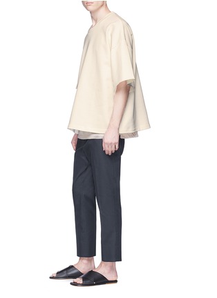 Figure View - Click To Enlarge - JIL SANDER - Cropped cotton twill pants