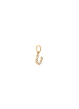 Main View - Click To Enlarge - LOQUET LONDON - Diamond 18k yellow gold letter charm – U