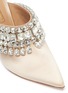 Detail View - Click To Enlarge - AQUAZZURA - 'Gem Palace' glass crystal satin mules