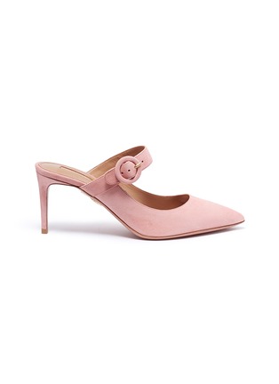 Main View - Click To Enlarge - AQUAZZURA - 'Blossom' suede Mary Jane mules