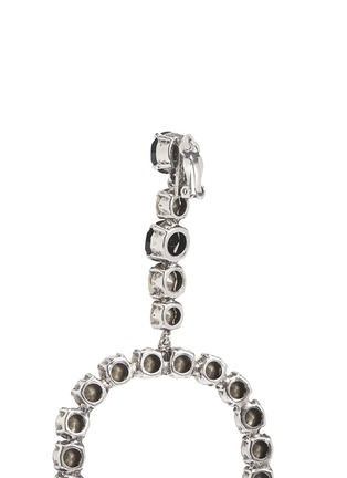 Detail View - Click To Enlarge - SAINT LAURENT - 'Smoking' oval drop clip earrings