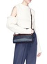 Figure View - Click To Enlarge - A-ESQUE - 'Cylinder' colourblock leather crossbody bag