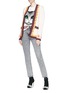 Figure View - Click To Enlarge - GUCCI - Floral cuff Web stripe wool cardigan