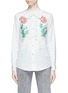 Main View - Click To Enlarge - GUCCI - Floral embroidered stripe poplin shirt