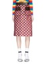 Main View - Click To Enlarge - GUCCI - Belted GG rhombus motif A-line skirt