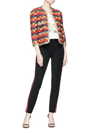 Figure View - Click To Enlarge - GUCCI - GG rhombus rainbow cropped hopsack jacket