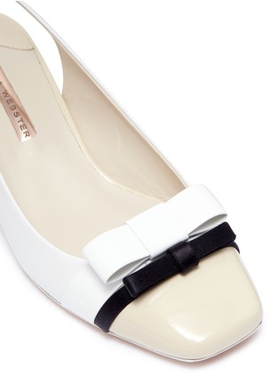 Detail View - Click To Enlarge - SOPHIA WEBSTER - 'Andie' embellished heel leather slingback pumps