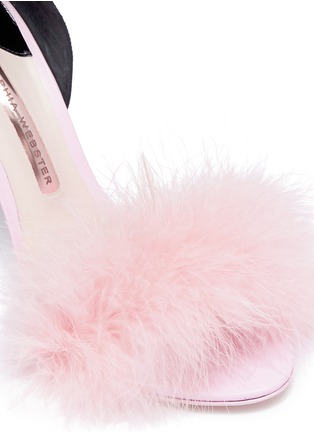 Detail View - Click To Enlarge - SOPHIA WEBSTER - 'Talulah' fairy wing marabou feather leather sandals