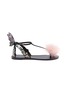 Main View - Click To Enlarge - SOPHIA WEBSTER - 'Talulah' butterfly wing marabou feather pompom leather thong sandals