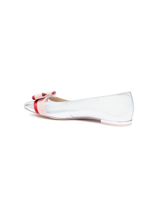 Detail View - Click To Enlarge - SOPHIA WEBSTER - 'Andie' double bow mirror leather ballet flats