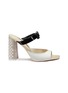 Main View - Click To Enlarge - SOPHIA WEBSTER - 'Andie' embellished heel bow strap leather sandals