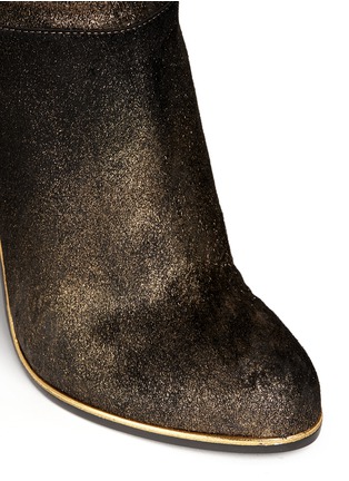 Detail View - Click To Enlarge - LANVIN - Metallic brushed calf hair tassel leather boots